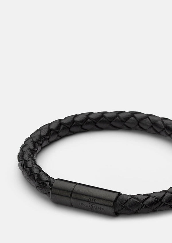 Leather Bracelet - Titanium Black / Black