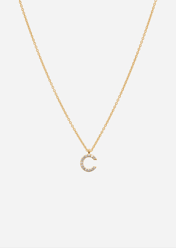 Pavé Letter - Gold Vermeil - C