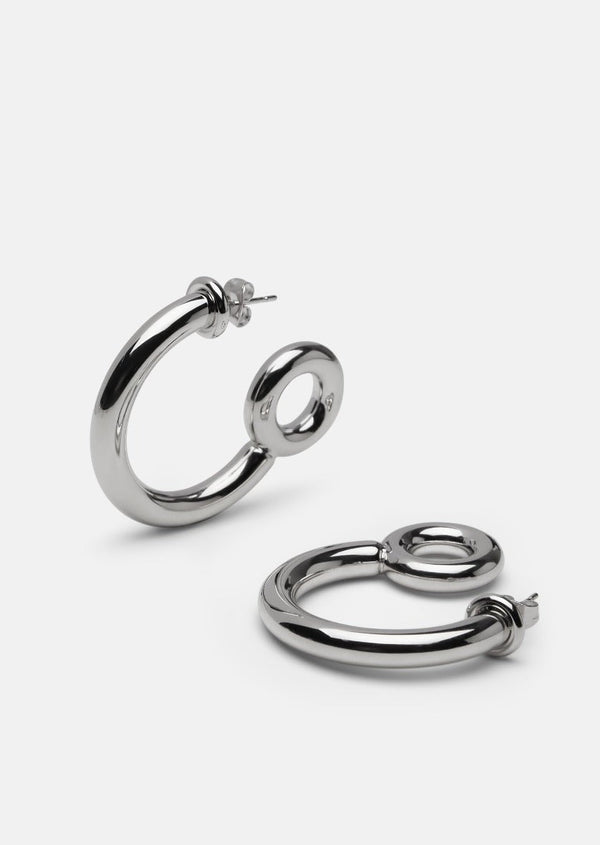 Lara Bohinc x Skultuna – Together Hoop Earrings no.2 - Silver Plated