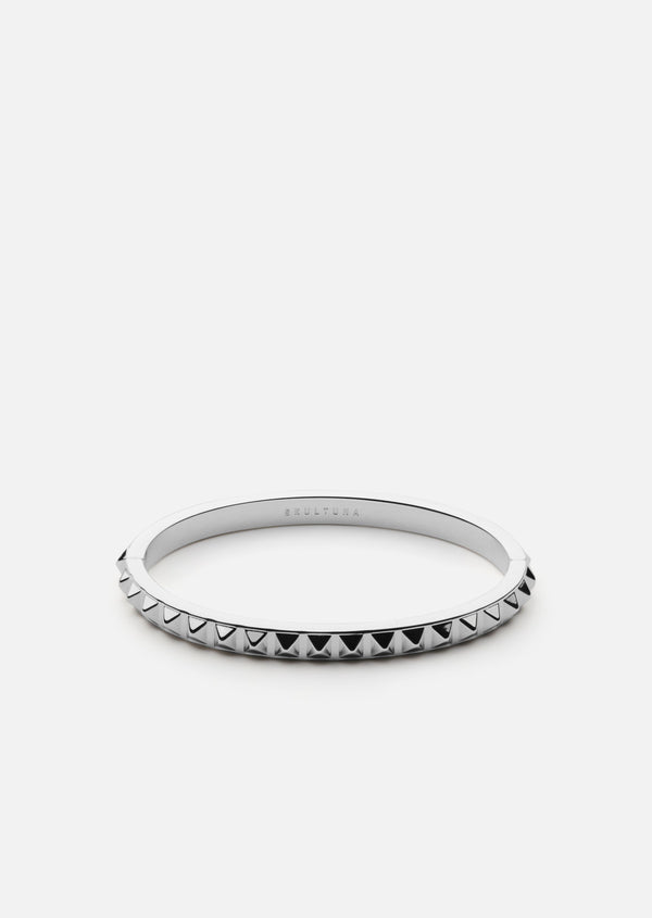 Rivets Bangle - Silver Plated