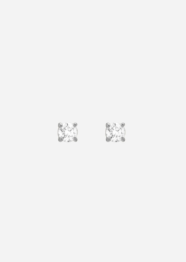 Solitaire Studs - Sterling Silver