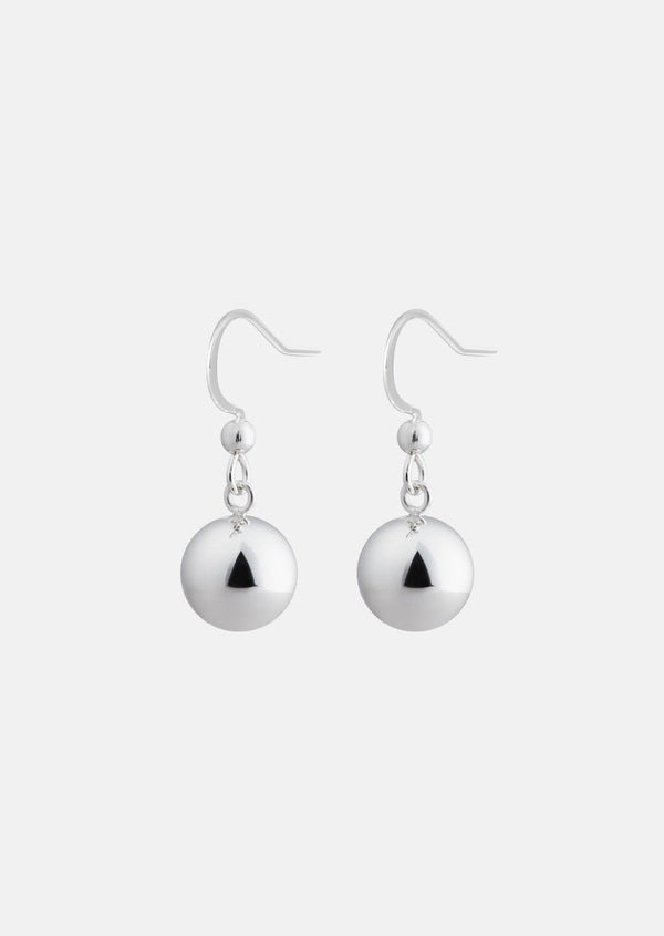 Ball Drop Earrings - Silver Plated