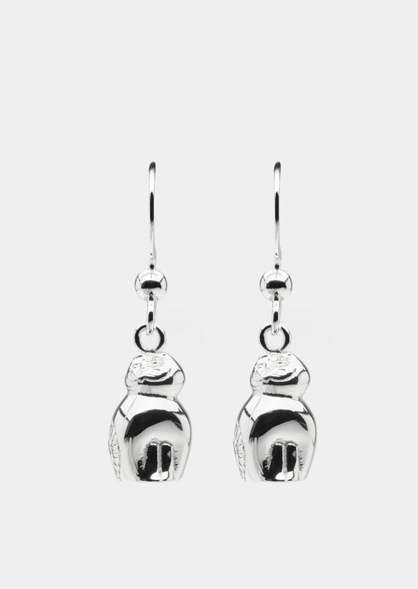 Lisa Larson x Skultuna - Lion Earrings - Silver Plated