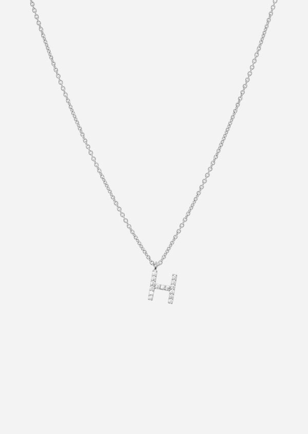 Pavé Letter - Sterling Silver - H