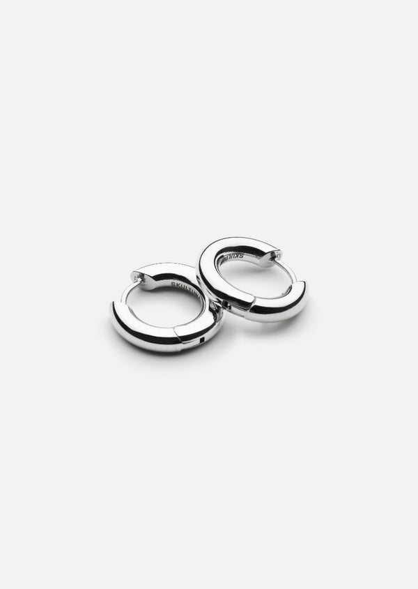 Simplicity Plain Hoop Earrings - Silver Plated - Small