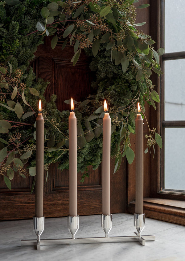 Advent Candle Holder Nattlight - Silver Plated