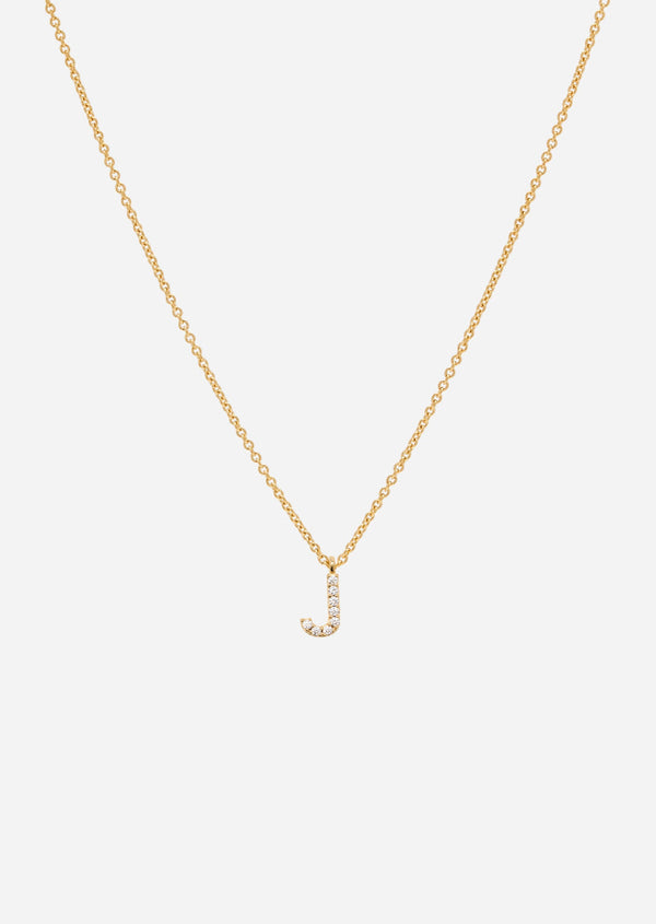 Pavé Letter - Gold Vermeil - J