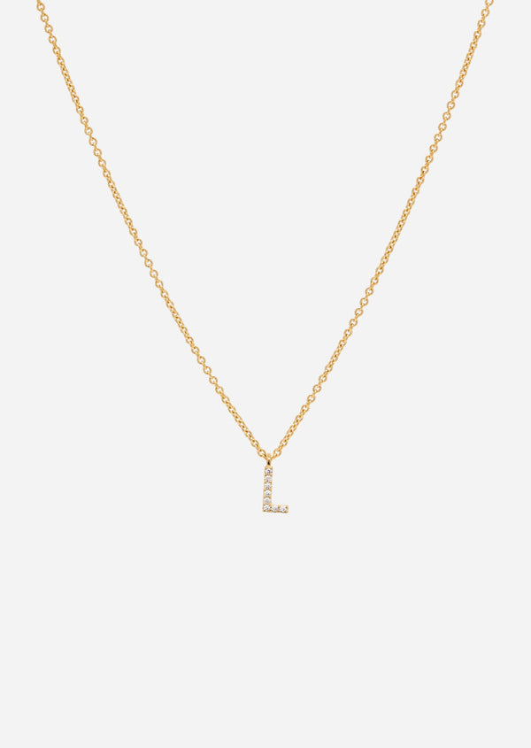 Pavé Letter - Gold Vermeil - L