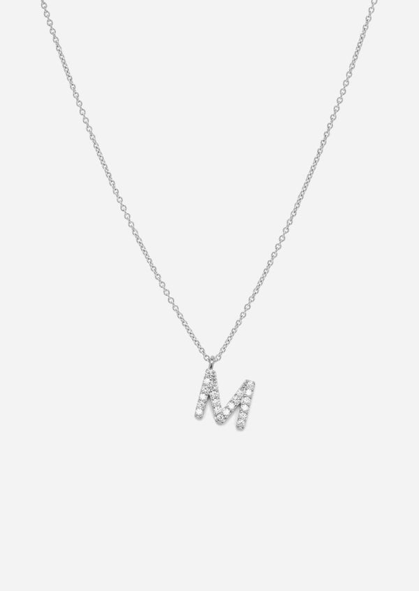 Pavé Letter - Sterling Silver - M