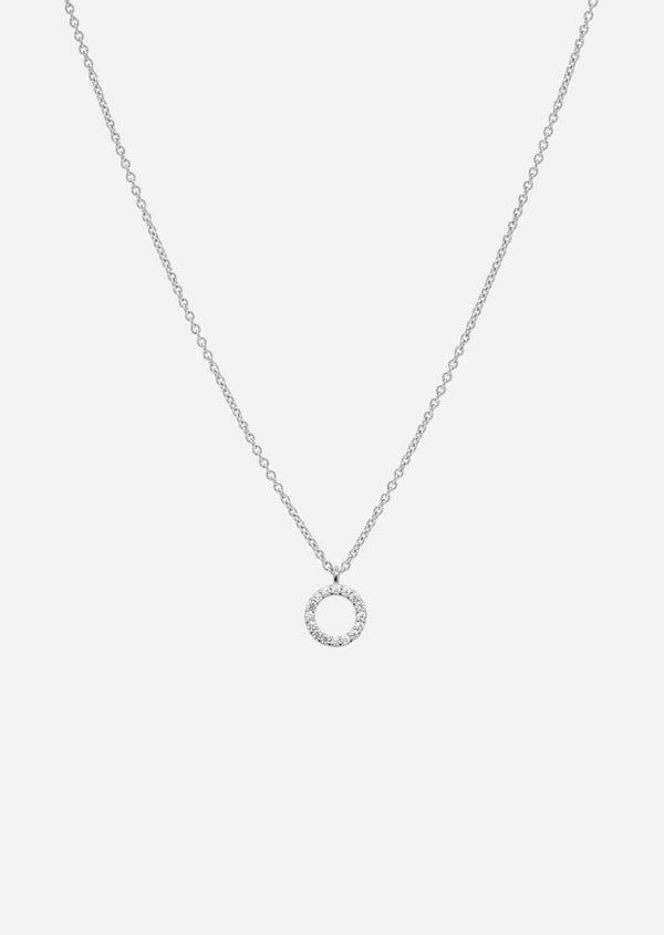 Pavé Letter - Sterling Silver - O