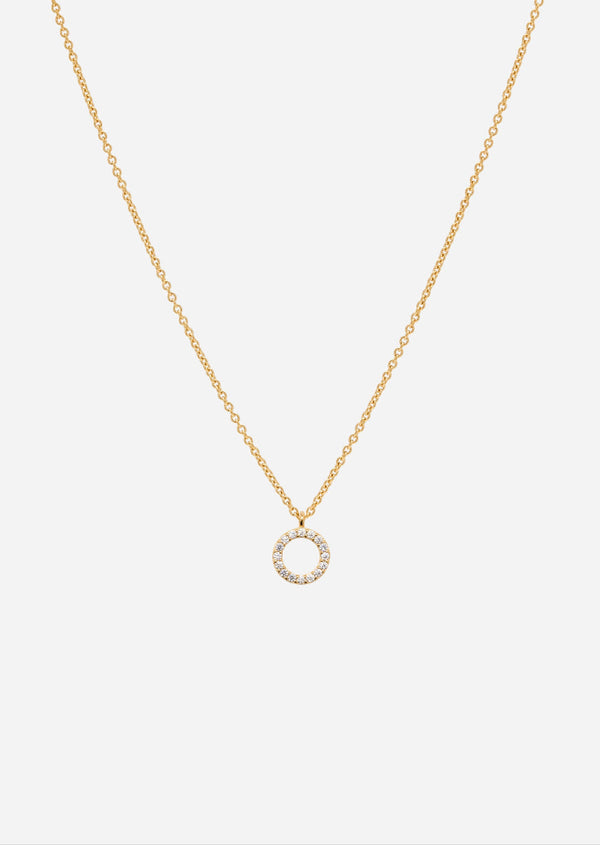 Pavé Letter - Gold Vermeil - O