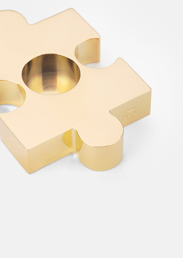 Project Playground Puzzle candle holder - Gold Plated