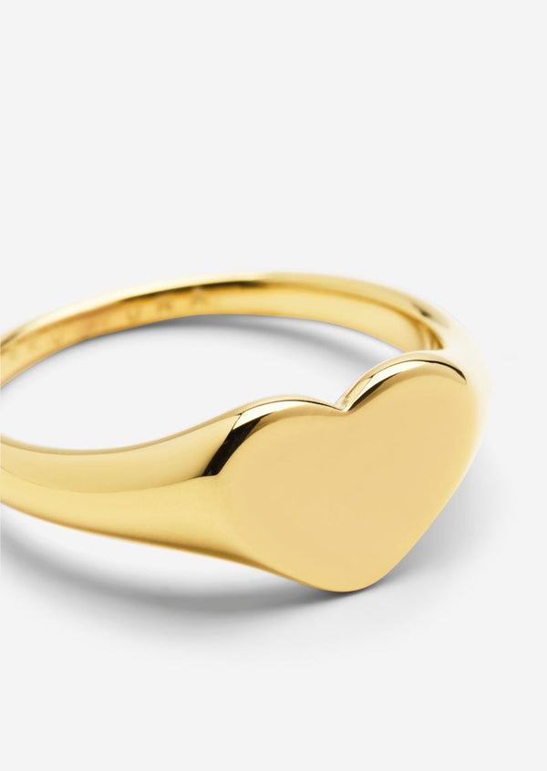 Insignia Heart Ring – Gold Plated