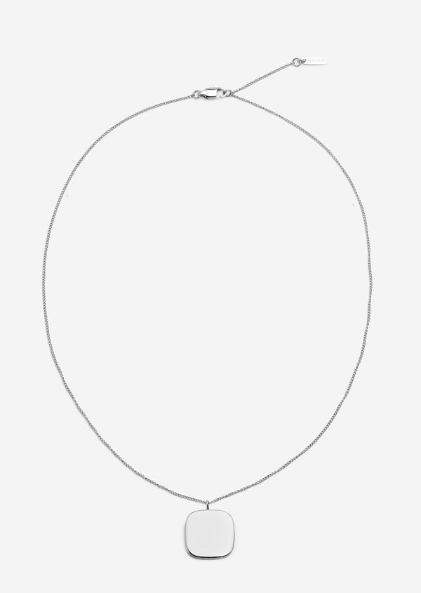 Insignia Square Necklace - Silver-Plated