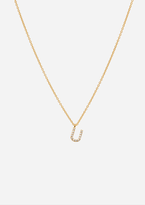 Pavé Letter - Gold Vermeil - U
