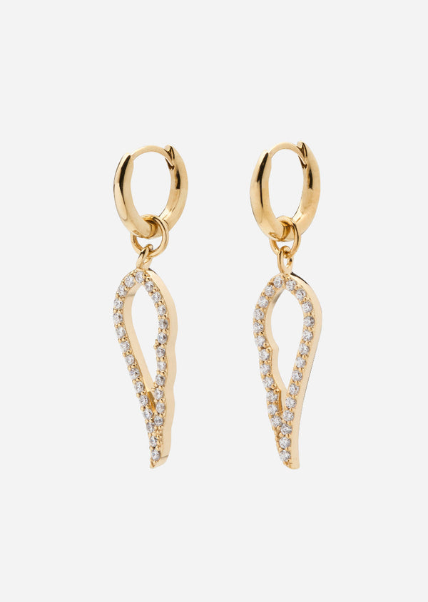 Pavé Symbol - Angel Wings Earrings – Gold Vermeil